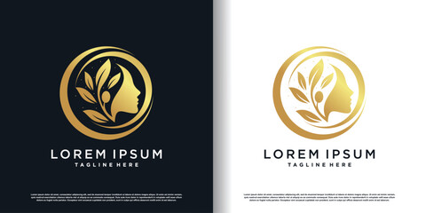 Natural beauty design vector with creative concept premium vector