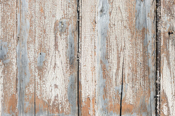 old peeling paint on wooden board texture background full frame. vintage wood surface