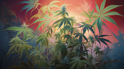 Fototapeta na wymiar Cannabis Plant. ai generated