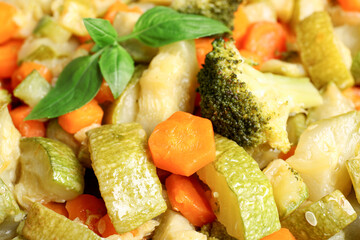 Different fried vegetables as background