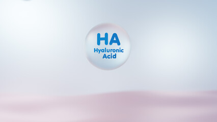 Hyaluronic acid Serum through the skin layer for reduce and repair saggy skin cell Concept,Cosmetic serum Oil drop on Saggy skin cell, Skin Repair.