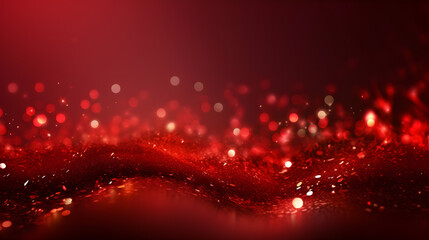 Fototapeta na wymiar red glitter or red christmas lights background created with Generative AI 