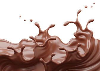 PNG Chocolate Splash, 3D Rendering, 3D illustration