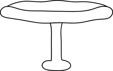 wooden plate, Kitchen accessories, Hand Drawn Illustration