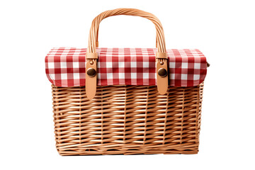 Picnic Basket: Carry Food in a Wicker Basket for Your Picnic. Generative AI