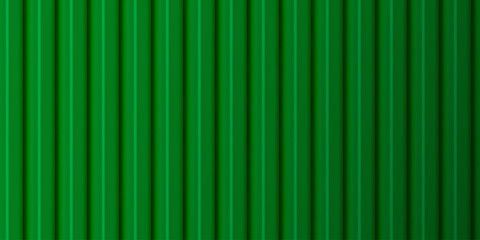 A sheet of green corrugated board. Galvanized iron for fences, walls, roofs. Realistic isolated vector illustration.