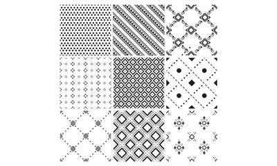 Set of geometric patterns for wallpaper wrapping, pattern filling, web background, texture. Vector Illustration.
