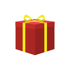 Gift box icon with bow, Love greeting template for couples, Present gift box icon, Flat design symbol, Vector illustration