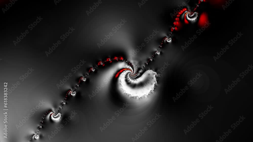 Aufkleber 4k footage. Abstract futuristic fractal shapes. Endless spiral. Fractal background