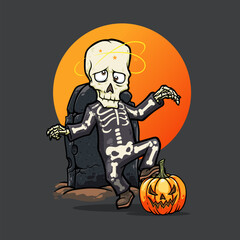 halloween vector costume disguise of a skull character