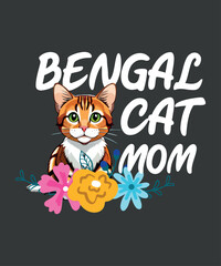 bengal cat mom, pet mom dad retro cat, cat moms, bengal cats, bengal cats gifts, 
