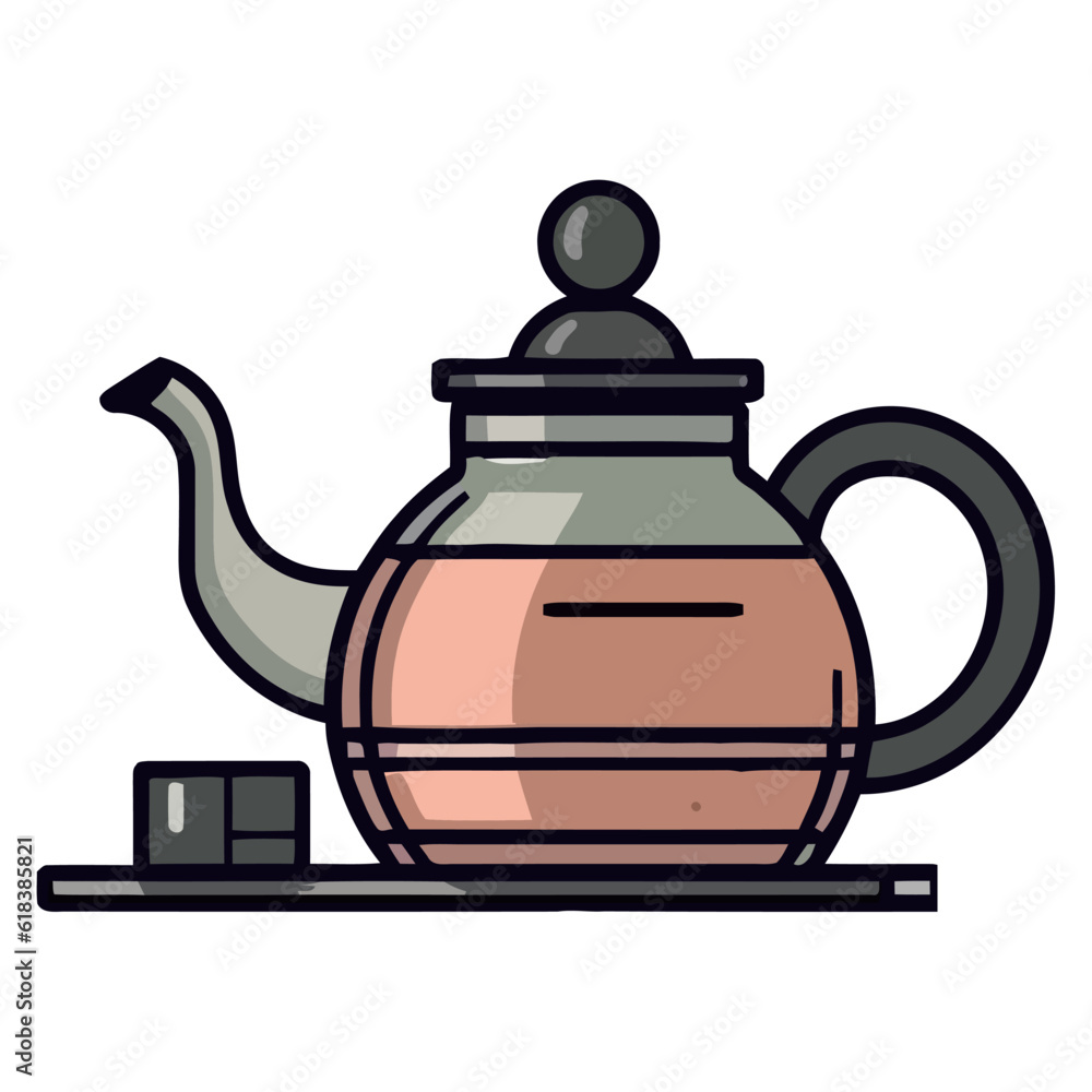 Wall mural Hot tea in antique teapot