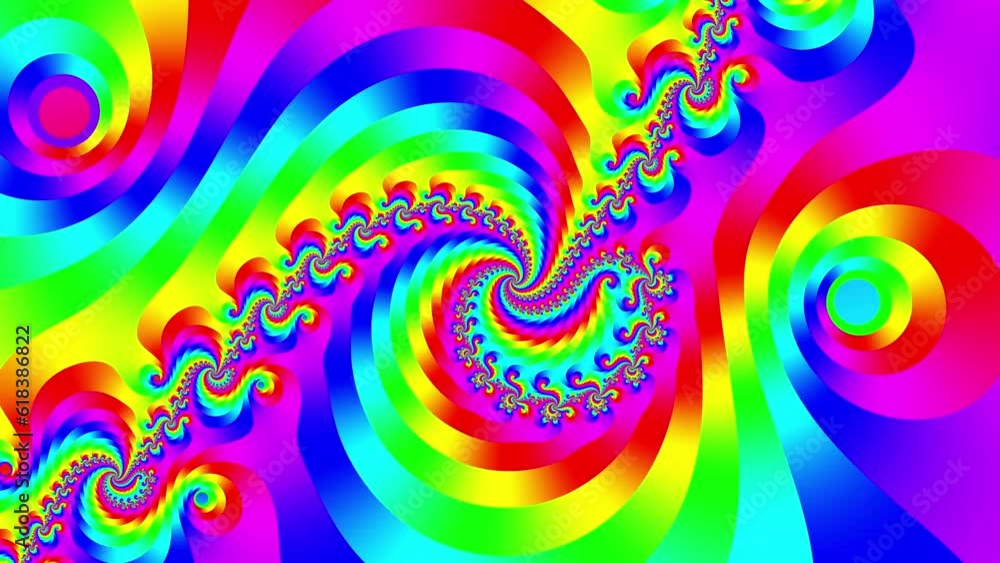 Aufkleber 4k footage. Abstract futuristic fractal shapes. Endless spiral. Fractal background