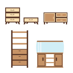 Furniture for the home icon set objects on a transparent background