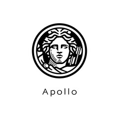 Apollo, god of Greek mythology vector emblem icon illustration - obrazy, fototapety, plakaty