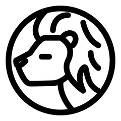 星座、獅子座を表すラインスタイルのアイコン