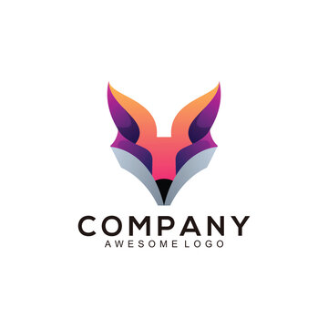 Logo fox gradient colorful style