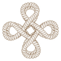 Knot Rope Vector. Illustration Isolated On White Background. A Vector Illustration Of Knot Rope.