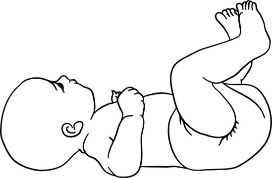 recommend clip art: Sleeping Baby Outline Illustration Vector