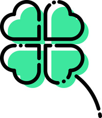 four-leaf clover flat logo design