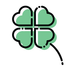 four-leaf clover flat logo design