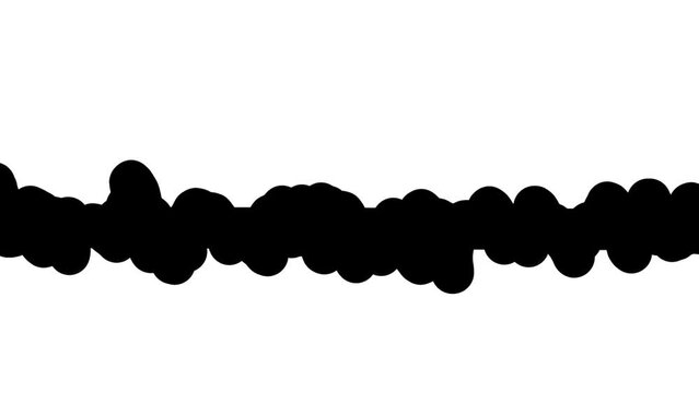 The black bumpy strip quickly deforms, remaining in a horizontal position. Art is suitable for creating titles, words or a logo on top or bottom.