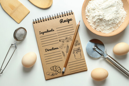 Concept of cooking and preparing food with recipe book