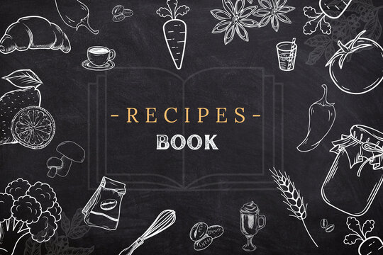 Concept of cooking and preparing food with recipe book