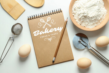 Concept of cooking and preparing food with recipe book