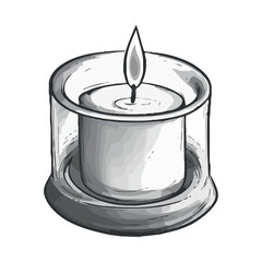 Burning candle, spiritual decoration