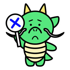 バツを出す辰　イラスト