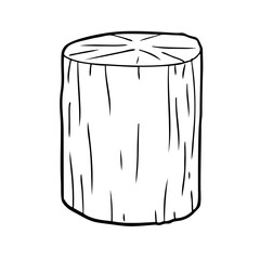 timber log sketch illustration