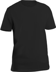 Black unisex t-shirt mockup, canvas bella, 3D rendering, png, front