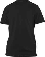 Black unisex t-shirt mockup, canvas bella, 3D rendering, png, front