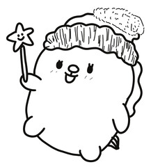 Christmas Unicorn hands drawn 