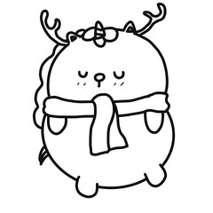 Christmas Unicorn hands drawn 