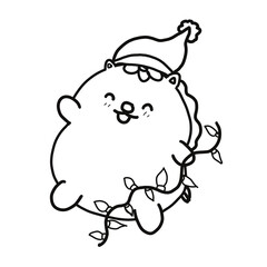 Christmas Unicorn hands drawn 