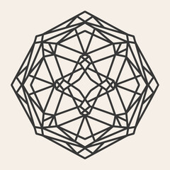 Fototapeta premium Abstract Mandala. Circular pattern in form of mandala for Henna, Mehndi, tattoo, decoration. Oriental pattern, vector illustration.