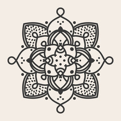 Abstract Mandala. Circular pattern in form of mandala for Henna, Mehndi, tattoo, decoration. Oriental pattern, vector illustration.