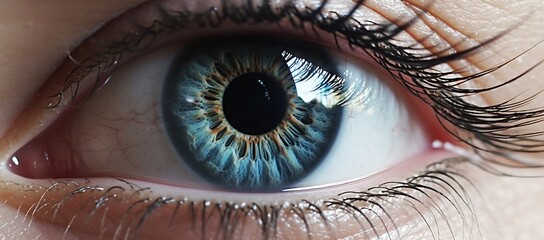 Human eye blue, generative ai