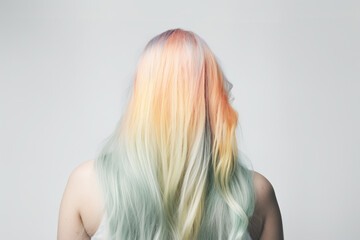 Fototapeta premium Long pastel colored hair. 