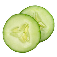 cucumber slice,close up , isolated on a white background