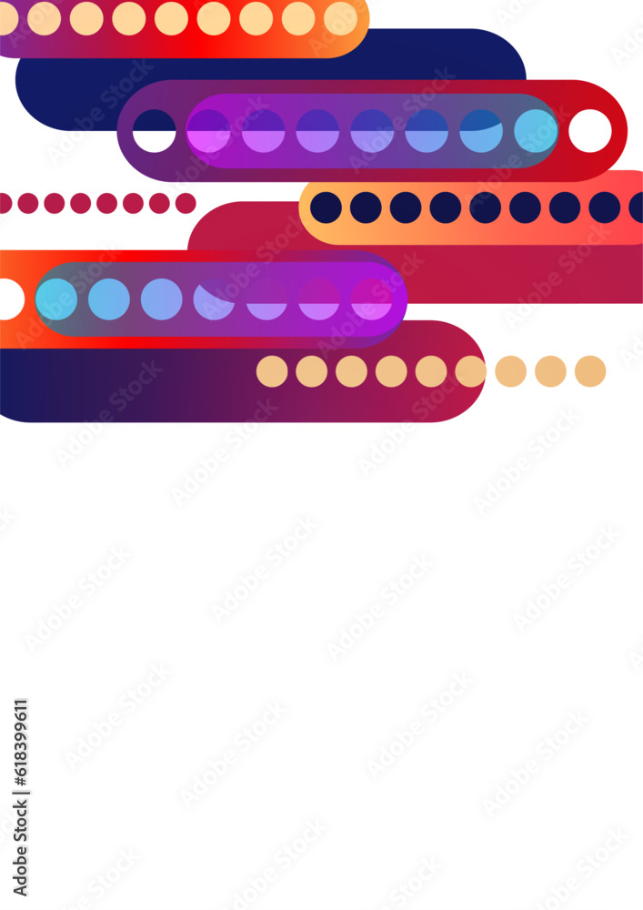 Poster abstract geometric colorful background with circles, rounded rectangles. graphic pattern of simple s