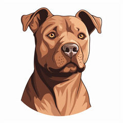 A Vector Portrait of a Pitbull Dog