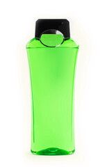 Green Shampoo Bottle isolated on white background