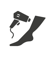 Laser dermatology glyph icon on white background. Vector illustration.