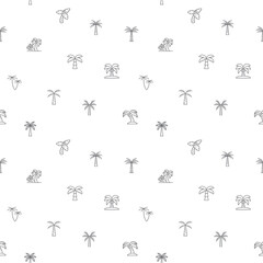 Seamless pattern with palm tree icon on white background. Included the icons as summer, tree, beach, plant, tropical, nature, outdoor, greenery, evergreen, coconut and design elements.