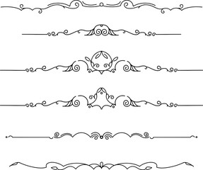Fototapeta premium black and white set of delimiters for text, dividers