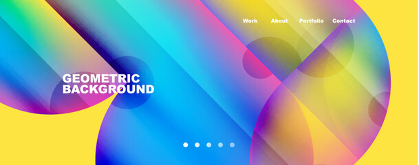 Circle, round elements and lines geometric abstract background. Vector Illustration For Wallpaper, Banner, Background, Card, Book Illustration, landing page