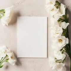 Obraz na płótnie Canvas Natural Elegance: DIY Paper Mock-Ups with Floral Frame for Weddings, Showers, and Special Events Generative Ai 